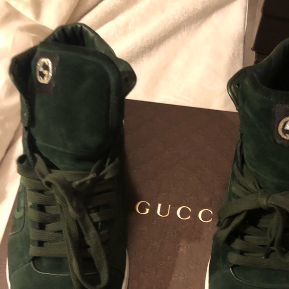 Gucci size 13 GREEN BOOTS - Picture 1 of 6